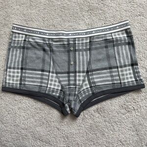 Victoria's Secret New Gray Plaid Women Booty Pj Shorts